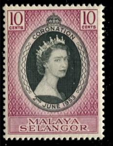 MALAYA-SELANGOR 101 MNH 1953 Coronation