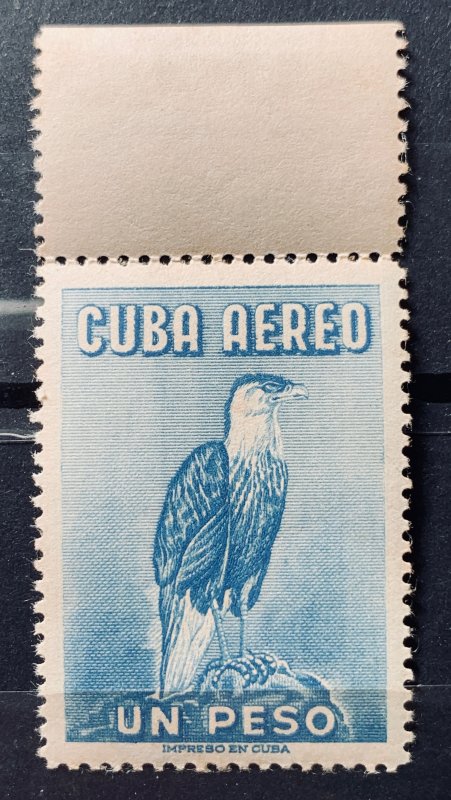 CUBA 1962 SC# C235 BIRD EAGLE TYPE 1956 Air Mail wmk Gutter Sniper MNH