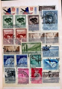 Argentina Stamp Collection Lot of 309 MNH, MH & Used in Vintage Album