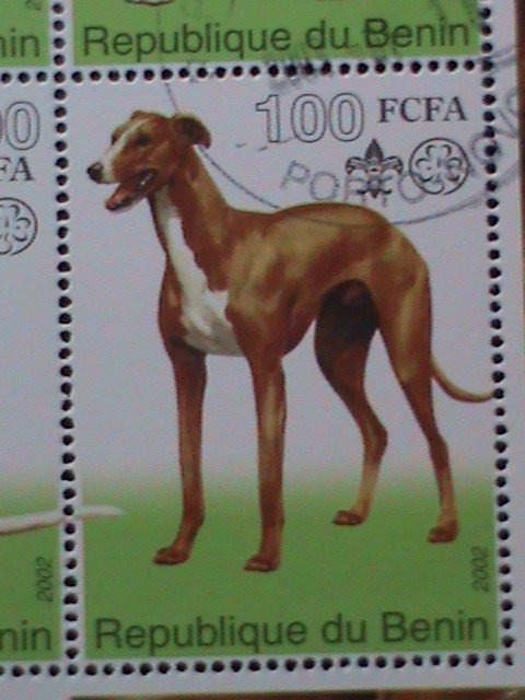 BENIN-STAMP-2002 FAMOUS DOGS CTO- MNH STAMP SHEET RARE