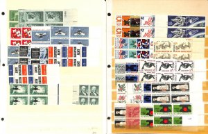 United States Stamp Collection, Mint NH Plate Blocks on 11 Stock Pages (DD)