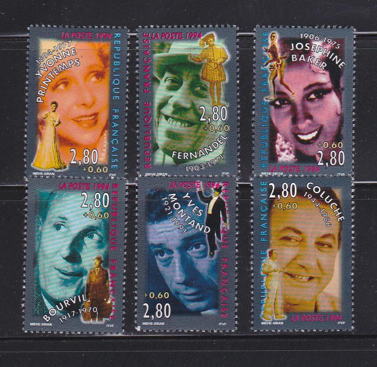 France B656-B661 Set MNH Famous Actors