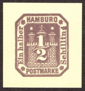 Hamburg Reprint of cut square, 1/2Sch, Unused