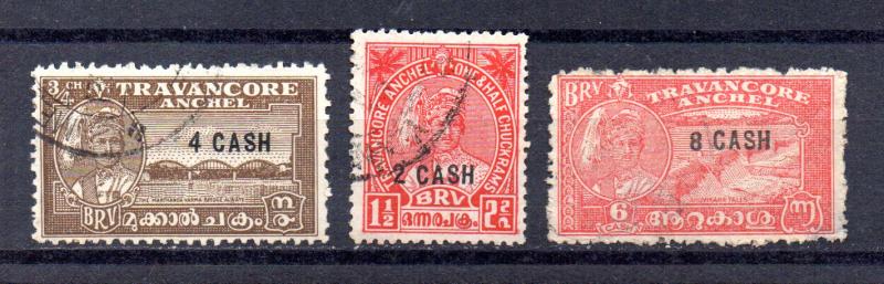 India - Travancore 45-47 used