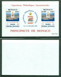 Monaco. 2000. Souvenir Sheet MNH.  Stamp Exhibition. 2000 Monaco