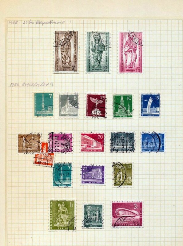 GERMANY Berlin 1952/57 Used on 9 Pages (aprx 70+Items) MZT293 