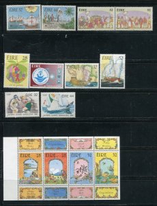 Ireland 854-867 Olympics, Overprint, Booklet Pane and Other Stamps All MNH 1992