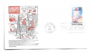 2108 Santa Christmas 1984 Aristocrat Cachets FDC