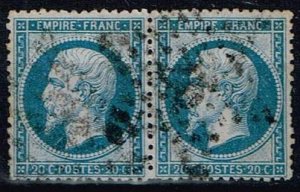 France 1862,Sc.#26b used pair, Emperor Napoléon III