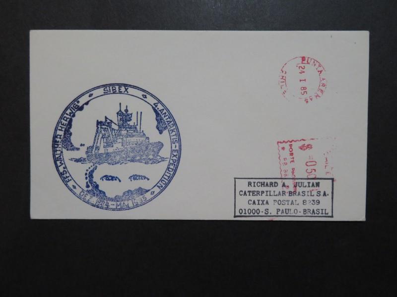 Chile 1985 SIBEX Antarctic Cover to Brazil - Z9245