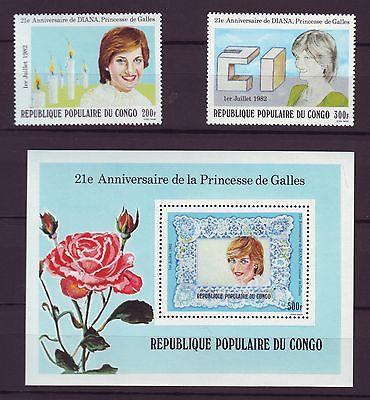 Z44 JLs stamps 1982 mnh french congo diana set2 +s/s