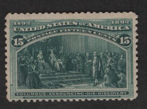 US Sc#238 M/H/F tiny perf thin at top Cv. $200