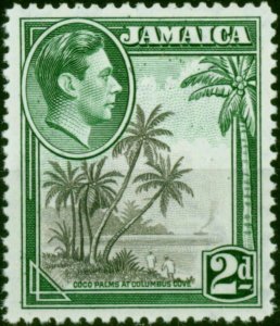 Jamaica 1938 2d Grey & Green SG124a 'Extra Branch' V.F MNH