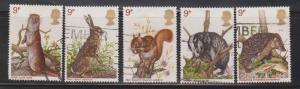 GREAT BRITAIN Scott # 816-20 Used - QE II Animals