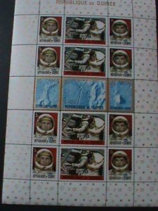 GUINEA- SC#387a-AMERICAN ACHIEVEMENT IN SPACE-FIRST MEN ON MOON MNH SHEET VF