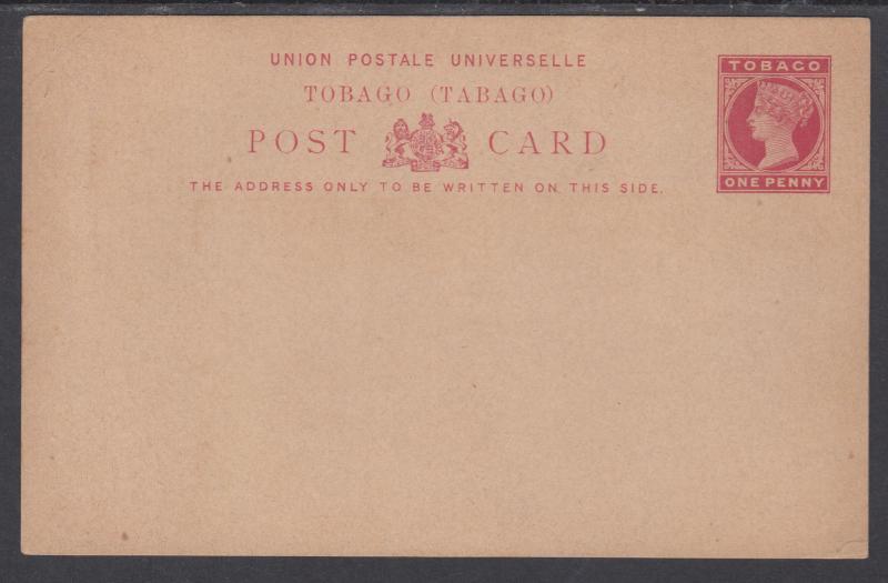 Tobago H&G 6 mint 1892 1p QV Postal Card, F-VF