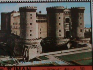 ​AJMAN-1972-NAPOLI- ANJOU'S CASTLE-MONUMENTS OF ITALY- CTO-S/S VERY FINE-