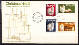 Canada, Scott cat. 606-609. Christmas candles issue. First day cover. ^