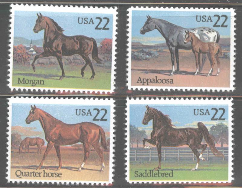 USA Scott 2155-2158 MNH* American Horse Breed set