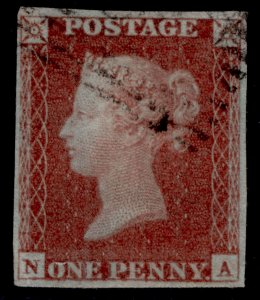 GB QV SG8, 1d red-brown PLATE 75, FINE USED. Cat £35. NA