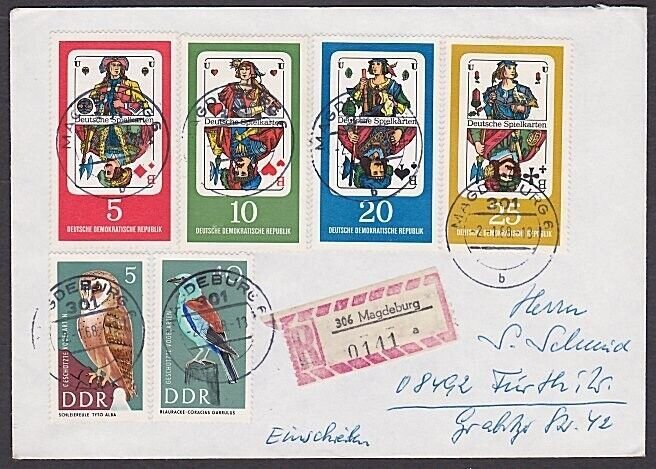 EAST GERMANY 1968 registered cover - nice franking - ships railway.........a3526