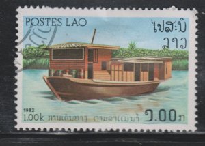 Laos 395 River Vessels 1982