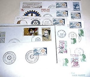 ROTARY   FRANCE 14 DIFF. CACHETED 