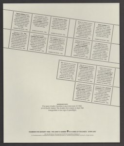 Scott#  3190a-o   unused MNH  OG 1980's Celebrate the Century  Sheet of 15