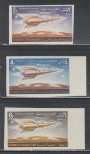 Yemen,  Kingdom, Space (Mi# 76B-78B) MNH SET