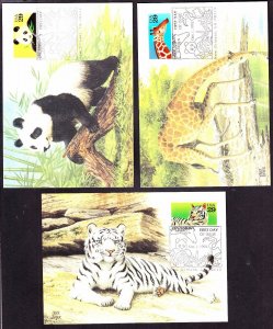 US 2705-2709 Wild Animals FD Postcard Lot w/ Fleetwood Cachets on Maximum Cards