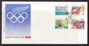 New Zealand, Scott cat. B130-B133. Seoul Olympics issue.. First day cover. ^