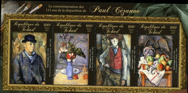 CHAD  2021 115th MEMORIAL OF PAUL CEZANNE SHEET MINT NEVER HINGED