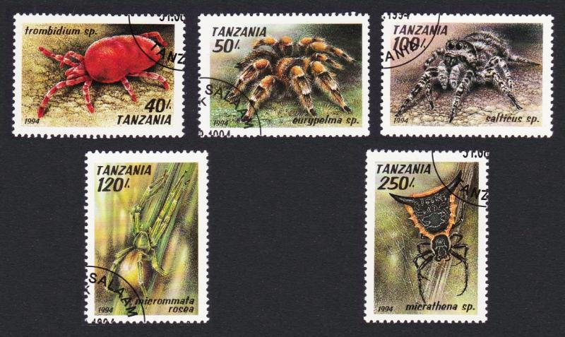 Tanzania Arachnids 5v CTO SG#1830=1835 SC#1235-1240 MI#1798-8041+Block 255