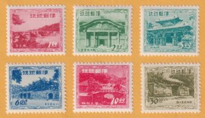 RYUKYU ISLAND 19 - 24  MINT NEVER HINGED OG ** SHORT SET OF SIX