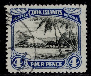 COOK ISLANDS GVI SG141, 4d black & blue, FINE USED. Cat £30.
