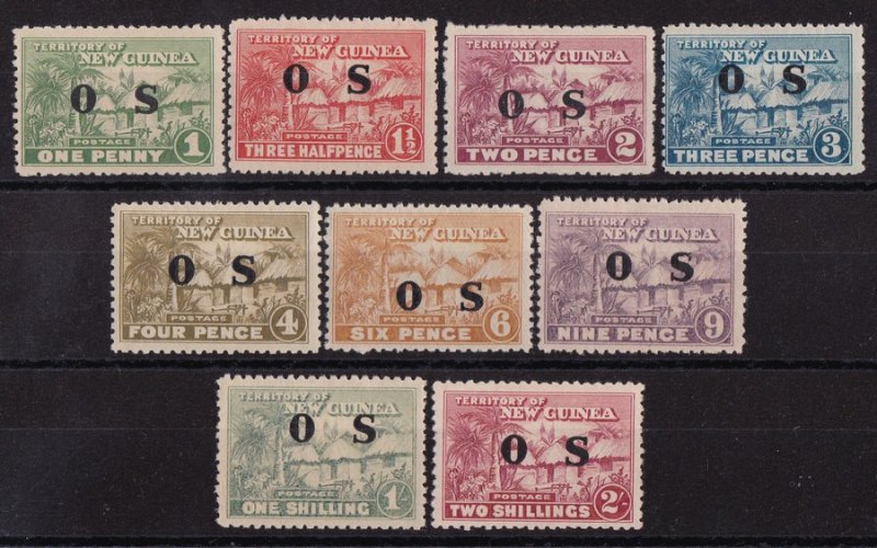 NEW GUINEA 1925 Huts OS set 1d to 2/- MNH ** 