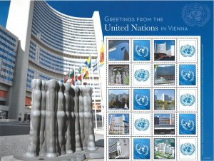 UN - Vienna #557 Greetings from the UN (2015). Personalized Sheet.