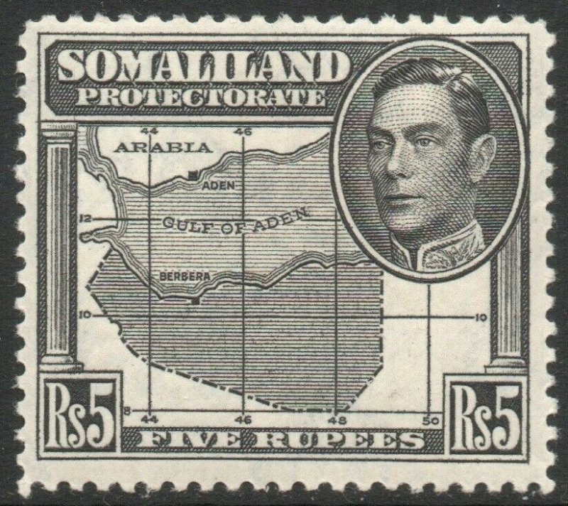 SOMALILAND-1938 5r Black Sg 104 LIGHTLY MOUNTED MINT V47114