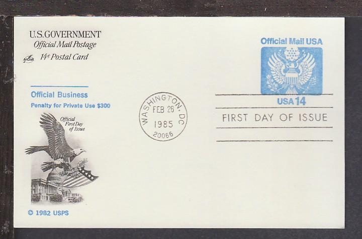 US UZ3 Official Mail 1985 Artcraft U/A FDC F552