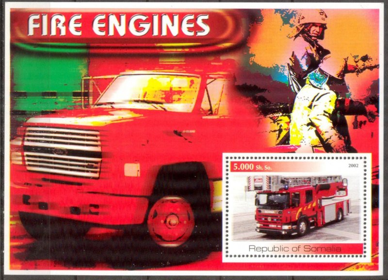 Somalia 2002 Fire Trucks Engines (II) S/S MNH Private
