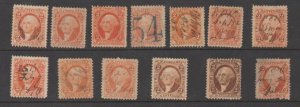 U.S. Scott #R6c/R15c Revenue Stamp - Used Set of 13