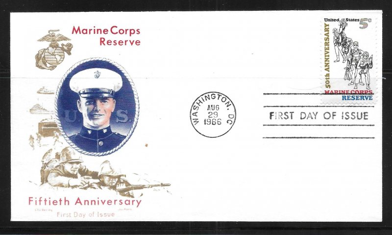 USA 1315 50th Marine Corps Reserve First Day Cover FDC (z1)
