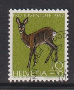 Switzerland   #B370  cancelled  1967  Pro Juventute animals 10c roe deer