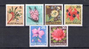 1968 Australia - Yvert Catalog #367-72 - Flowers - 6 Values MNH**