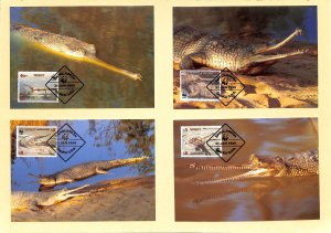 Bangladesh WWF World Wild Fund for Nature maxi cards Gharials crocodiles