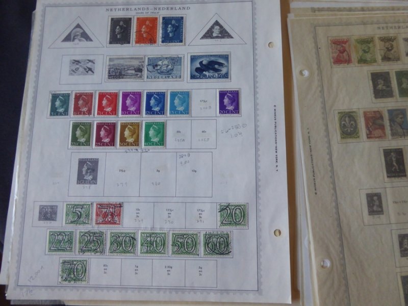 Netherlands and Colonies 1913-1914 Stamp Collection on Album Pages​