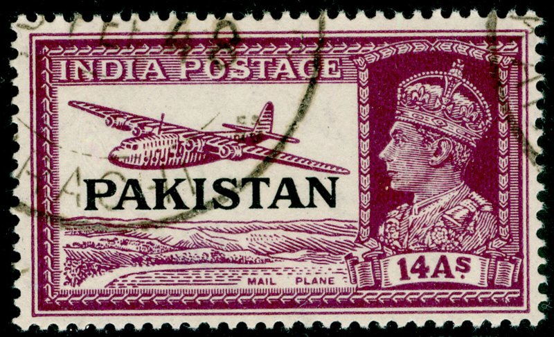 PAKISTAN SG13, 14a purple, FINE USED.