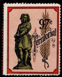 1914 WW One France Delandre Poster Stamp 97th French Territorial Regiment Unused