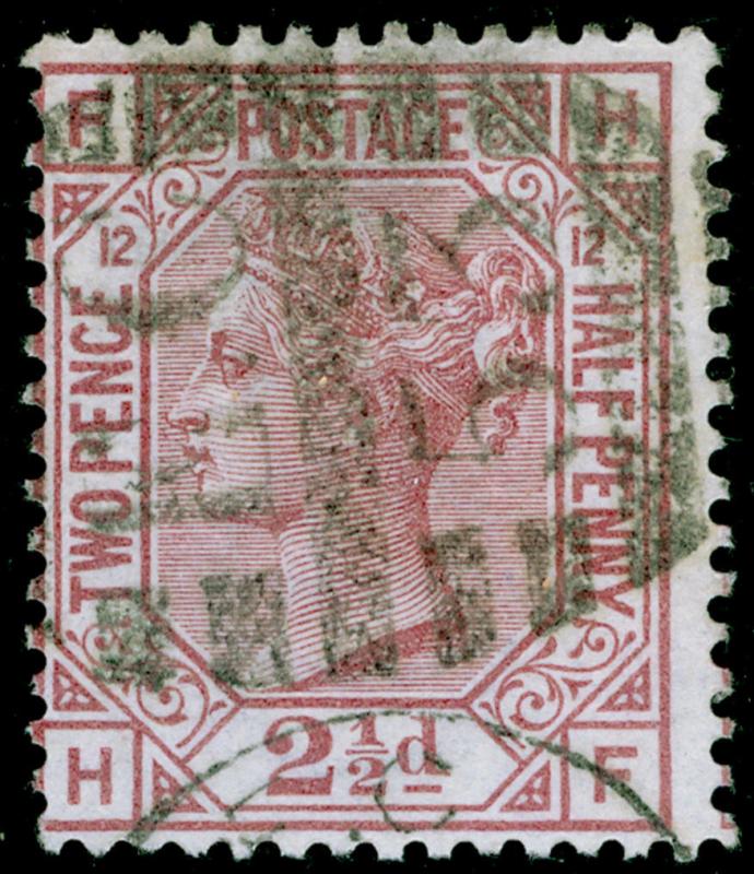 SG141, 2½d rosy mauve PLATE 12, USED. Cat £80. HF 