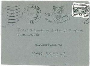 BIRDS - EAGLES: POSTAL HISTORY - COVER : POLAND 1976